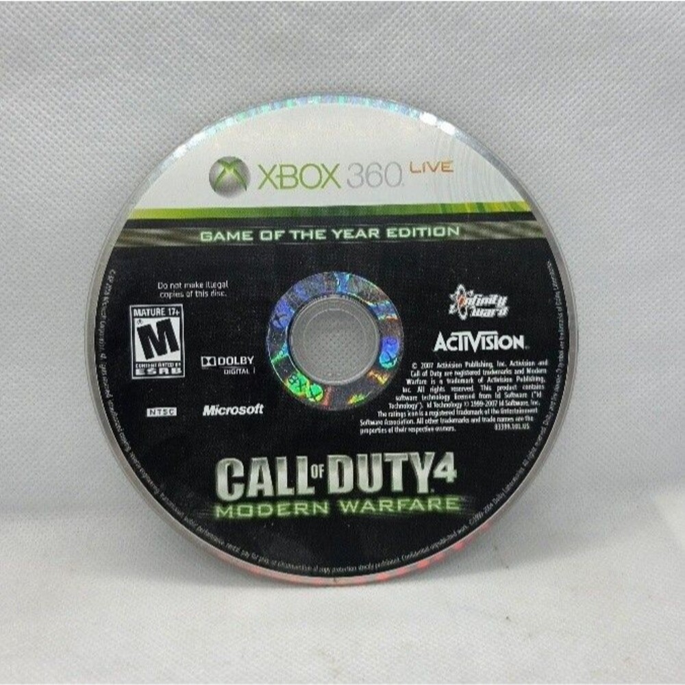 Call of Duty 4: Modern Warfare Game of the Year Edition (Xbox 360, 2008) - Disc